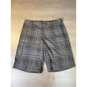 Nike Golf Tour Performance Dri-FIT Grey Plaid Shorts Mens 36 Stretch 56323